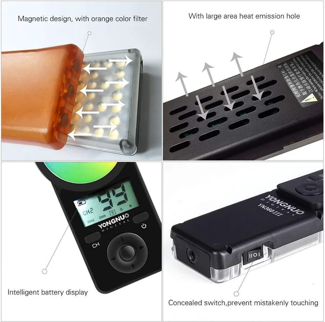 Alt view image 7 of 7 - YONGNUO YN360 III LED Video Light 5600K, Handheld Photography RGB Ice Light