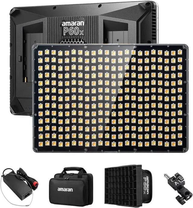 Main image of Amaran P60x 60W Output Bi-Color Lensed LED Panel Video Light 5070+ lux, CRI 95+, TLCI 97+, Color Temperature 3200K~6500K, APP Control & 4 Built-in Lighting FX, Softbox, Carring Case