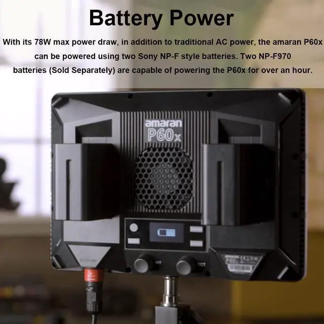 Alt view image 4 of 7 - Amaran P60x 60W Output Bi-Color Lensed LED Panel Video Light 5070+ lux, CRI 95+, TLCI 97+, Color Temperature 3200K~6500K, APP Control & 4 Built-in Lighting FX, Softbox, Carring Case