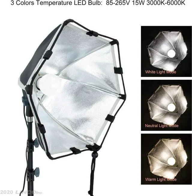 Alt view image 5 of 7 - LINCO Lincostore Photography Photo Table Top Studio Softbox Lighting Kit 3 Color LED Bulb - 30 Seconds Adjustable Softbox Change to Storage Form AM273