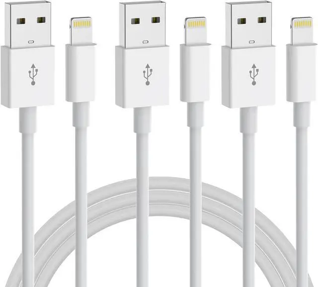 Main image of 3-Pack 6ft Lightning Cable for iPhone Fast Charging USB A to Lightning Cable Compatible with iPhone 14 Pro Max/14 Pro/13/12 iPad AirPods MFi Certified