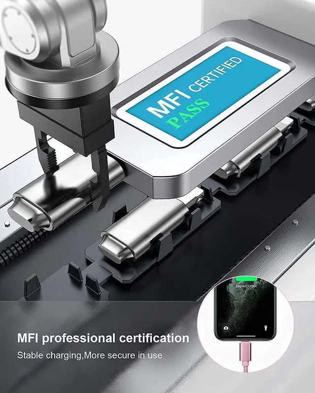 Alt view image 2 of 7 - iPhone Charger [ MFi Certified] 5 Pack iPhone Lightning Cables Phone Chargers iPhone Compatible with iPhone14 13 12 11 XS MAX XR 8 7 6s