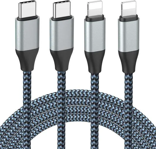 Main image of USB C to Lightning Cable 10FT 2Pack 20W MFi Certified iPhone Fast Charger Sync Nylon Braided Type C Charging Cord Compatible with iPhone 14/14Plus/13/13Mini/13ProMax/12/12Pro Max/11/11Pro/XS