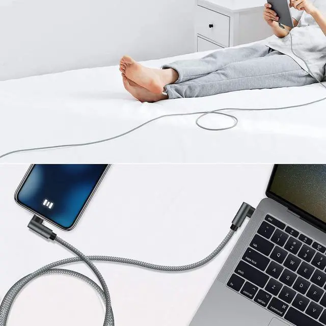 Alt view image 6 of 7 - USB C to Lightning Cable 6FT iPhone Fast Charger Cable USB-C Power Delivery Charging Cord for iPhone 13/12/12 PRO Max/12 Mini/11/11PRO/XS/Max/XR/X/8/8Plus/iPad(Gray)