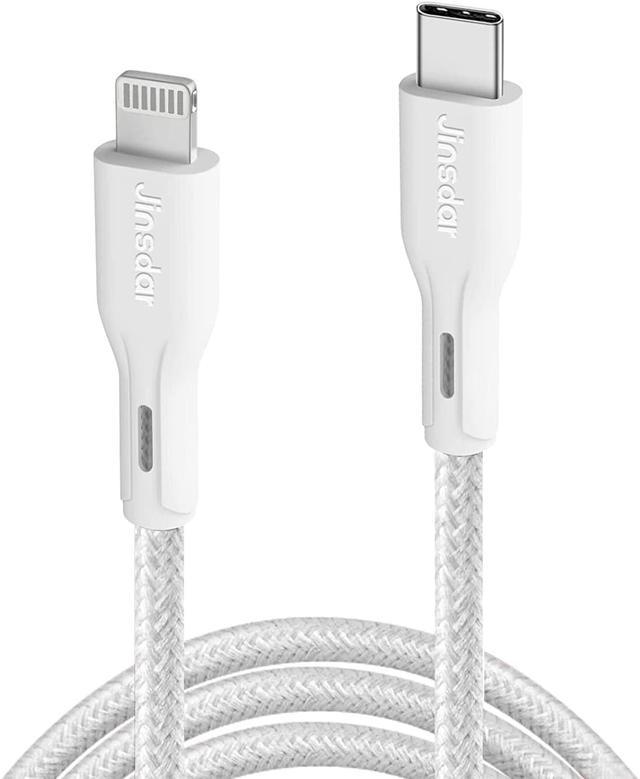 6ft USB Cable for iPhone 11/Pro/Max - Charger Cord Power Wire Braided Long  Sync Fast Charge Data High Speed White Compatible With iPhone 11/Pro/Max 