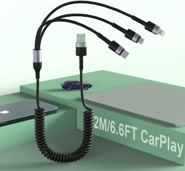 Coiled USB-C to Lightning Cable, Apple Carplay  