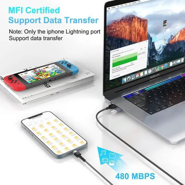 Alt view image 4 of 7 - 10 Ft USB C Multi Fast Charging Cable Universal USB Cellphone Cables 4 in 1 Charging Cord with Lightning*2+Type C+Micro USB Nylon Braided Charger Cord Adapter for Apple iOS iPhone/Android/Samsung