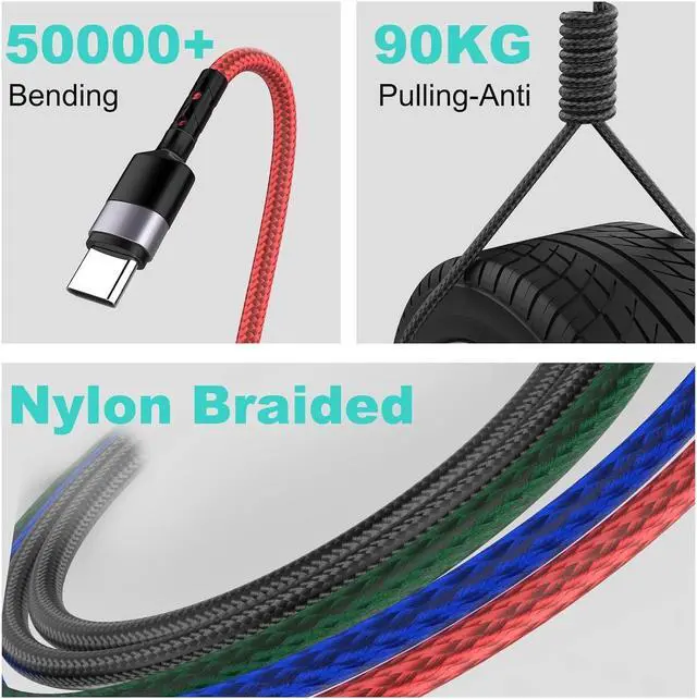 Alt view image 4 of 7 - 6 in 1 Multi Universal 1.8M/6Ft Phone Charging CableUSB A/Type C to Lightning*2+Type C+Micro USB Nylon Braided Sync Charger Cord Adapter for Android/iPhone/iOS/Samsung/Huawei-Uber Signs for Car