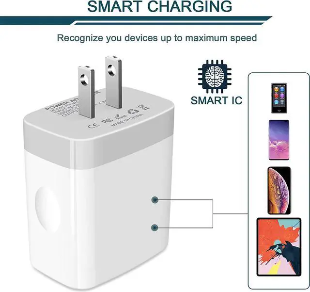 Alt view image 3 of 6 - USB Charger Cube Wall Charger Plug 4.8A 4-Muti Port USB Adapter Power Plug Charging Station Box Base Replacement for iPhone 15 14 13 12 11 Pro Max/X/8 iPad  Phones USB Charging Block