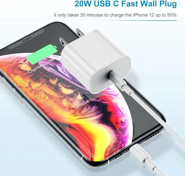Alt view image 2 of 7 - iPhone Charger Fast Charging 6ft CordApple MFi Certified USB C to Lightning Cable with 20W Fast Charger Block for iPhone 14 Pro Max/13 Plus/12 Mini/11/iPad Pro/Air(2-Pack)