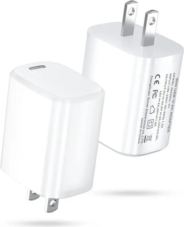 Main image of [2 Pack] USB C Charger Block 30W Super Fast Charger - for iPhone 14/14 Pro/14 Pro Max/13/13 Mini/13 Pro/13 Pro Max/12,Google Pixel 7/6,Samsung Galaxy S21/S22,Note 20,iPad Pro 12.9/11 inch