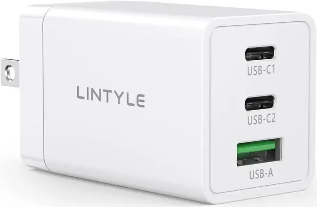 Alt view image 7 of 7 - 65W GaN USB C Charger 3-Port Fast Charger Block Mini USB C USB A Charger Foldable Type-C Wall Charger 65W Multiport Power Adapter for iPhone iPad Pro Samsung S22 S21 MacBook Pro Air HP Laptop