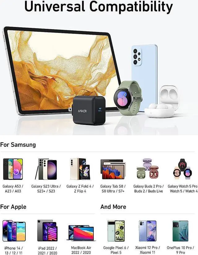 Alt view image 5 of 5 - 25W USB C Super Fast Charger 312 Charger Ace Foldable PPS Fast Charger for  Galaxy S23 Ultra/S23+/S23/S22 Ultra/S22+/S22/S21/S20/Note 20 Ultra/Note 10/Z Fold 3 Cable Not Included