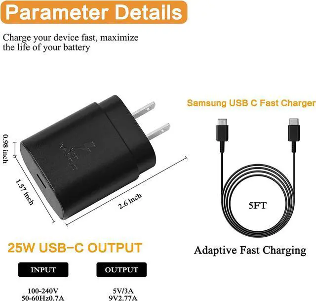 Alt view image 7 of 7 - USB C Superfast Charger, USB Type-C to USB Type-C Cable 5ft and 25W Wall Charger Fast Charging PD Adapter Compatible with iPhone 15 Samsung Galaxy Ultra S23/S22/S21/S20+ Note 20/10 Z Fold/Flip(1-Pack)