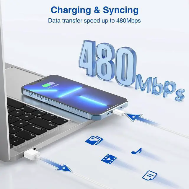 Alt view image 7 of 7 - USB Wall Charger and Lightning Cable 10 ft,[Apple MFi Certified] Long iPhone Charger with 10 FT iPhone Cord, 2 Ports Charging Plug Block Box for iPhone 12/11/XR/X/Xs/Xr/8/7/6/6s Plus/SE/5c/iPad-White