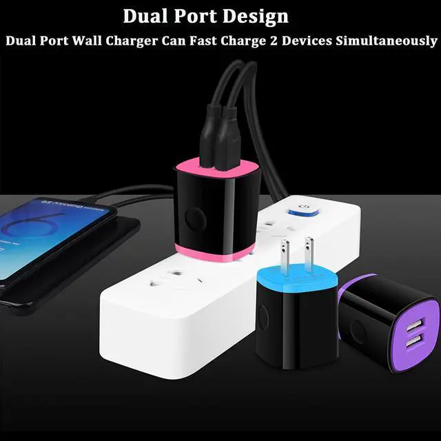 Alt view image 3 of 7 - iPhone USB Wall Charger Adapter, Charger Brick, AndHot 5Pack 2.1A Dual Port Fast Charging Block Box Base Wall Charger Plug for iPhone 15 14 13 12 11 Pro Max SE XR XS X 8 7,iPad,Samsung,Android,Kindle