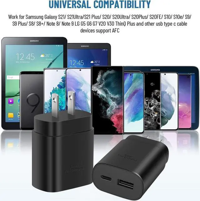 Alt view image 3 of 7 - USB C Fast Charger, 25W Samsung Charger Fast Charging, Dual Port C Charger with 6FT Cable for Samsung Galaxy S23,S22, S22 Plus, S20/S21 Ultra Plus, Note 20/ Note 10 Plus,PPS Charger and Charger Cord