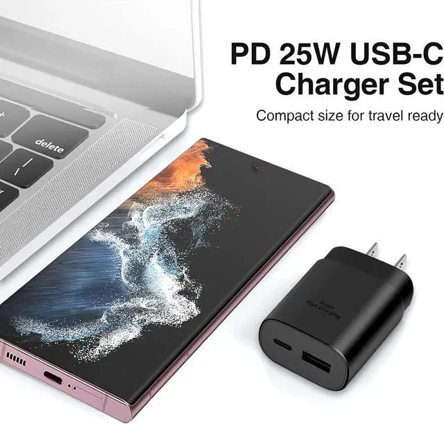 Alt view image 5 of 7 - USB C Fast Charger, 25W Samsung Charger Fast Charging, Dual Port C Charger with 6FT Cable for Samsung Galaxy S23,S22, S22 Plus, S20/S21 Ultra Plus, Note 20/ Note 10 Plus,PPS Charger and Charger Cord