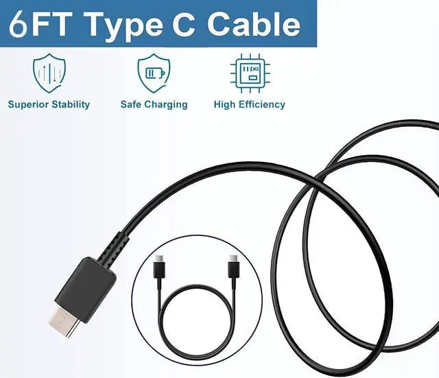 Alt view image 6 of 7 - USB C Fast Charger, 25W Samsung Charger Fast Charging, Dual Port C Charger with 6FT Cable for Samsung Galaxy S23,S22, S22 Plus, S20/S21 Ultra Plus, Note 20/ Note 10 Plus,PPS Charger and Charger Cord