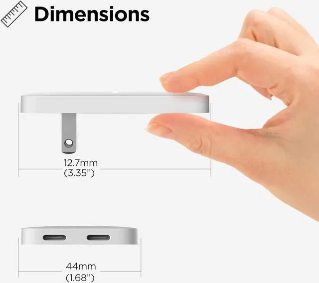 Alt view image 3 of 7 - Galvanox Dual USB-C Flat Wall Charger - Fast Charging Ultra Slim Outlet Plug, Multi Port Type C for iPhone 13, 14, 15 iPhone 16 Pro Max and Samsung Galaxy Phones (20W)