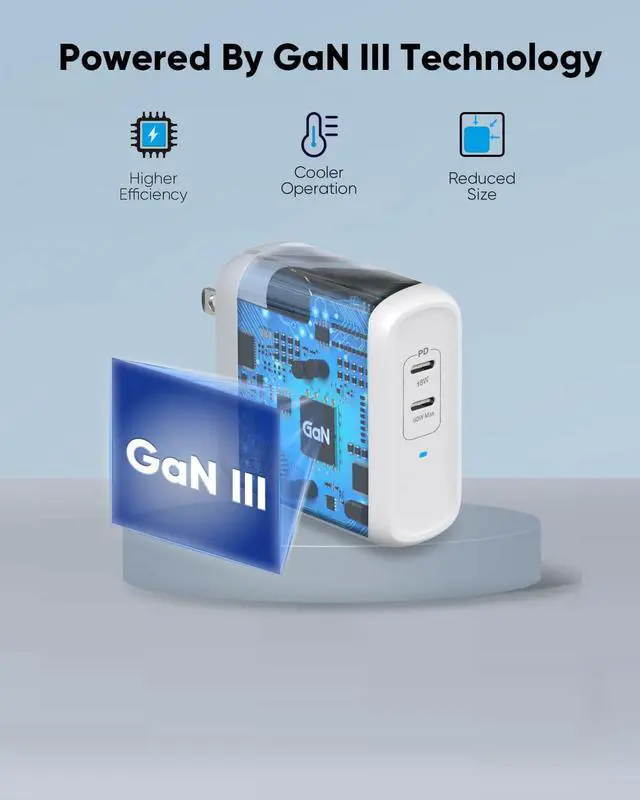Alt view image 6 of 7 - USB C Wall Charger, PowerLot 68W 2-Port GaN PD 3.0 USB C Charger Block, 60W USB C Power Adapter for MacBook Pro, Fast Wall Charger for iPhone 15 pro max,iPhone14/13/12 Pro Max, iPad Pro,iWatch,iPods