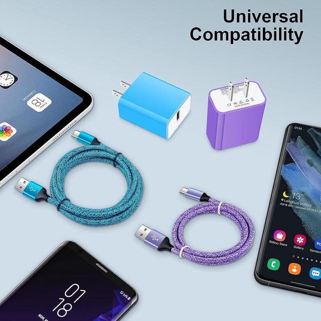 Alt view image 7 of 7 - Android Phone Charger Samsung Charger Fast Charging with USB Type C Charger Cable Cord 3FT/6FT for Samsung Galaxy A14 5G/A54 5G/S23 Ultra/S22/S21/S20/S10 /S9/A53/A52/A51/A34/A32/A23/A13/A12/A03s/A01