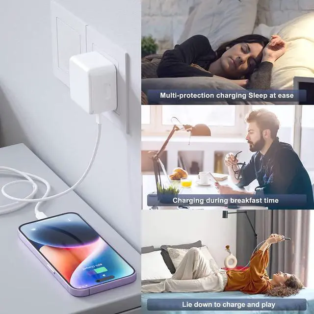 Alt view image 6 of 7 - 35W Dual USB-C Port Compact Power Adapter, PD 3.0 GaN Foldable Type C Plug Fast Wall Charger Block for Phone16/15/14/13/12/11/10Pro Max Plus Mini, iPad, MacBook Air and More
