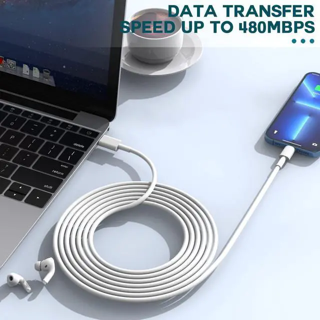Alt view image 3 of 7 - Fast Charger iPhone,iPhone Charger Fast Charging 2Pack USB C Wall Charger Block Fast iPhone Charger 6FT Type-C USB C to Lightning Cables Cord for iPhone 14/14Plus/13/12/11 Pro Max,Mini,8, iPad/AirPods
