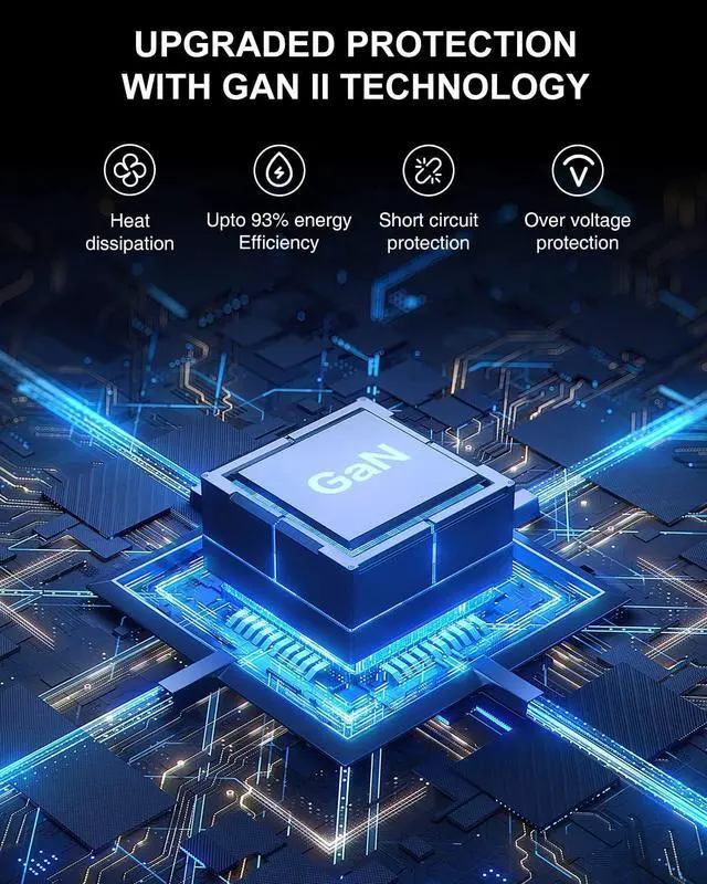 Alt view image 5 of 7 - Nekteck 100W GaN USB C Charger, 3-Port PD 3.0 & QC 3.0 Fast Wall Charger, Compact Foldable Plug for MacBook Pro/Air, iPhone 15/14/13, iPad, Galaxy S23/S22, PixelBook, ThinkPad, Steam Deck and More