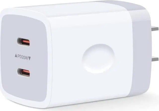 Main image of USB C Block,Sicodo 40W Dual USB C Wall Charger,2-Port PD 3.0 20W USB C Cube Power Adapter for iPhone 16/16 Pro/16 Pro Max/15/14/13/12/X Plus,Samsung Galaxy S24 Ultra,S23,Pixel 9Pro,USB C Wall Plug