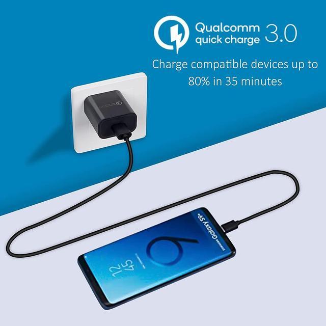 Alt view image 5 of 5 - Quick Charge 3.0 Fast Charger for LG Stylo 4 5 6, ThinQ G5 G6 G7 G8 G8X K51, V20 V30 V30S V35 V40 V50 V60 ThinQ, Velvet, 18W Travel Rapid Adapter with 5Ft USB Type C Charging Cable