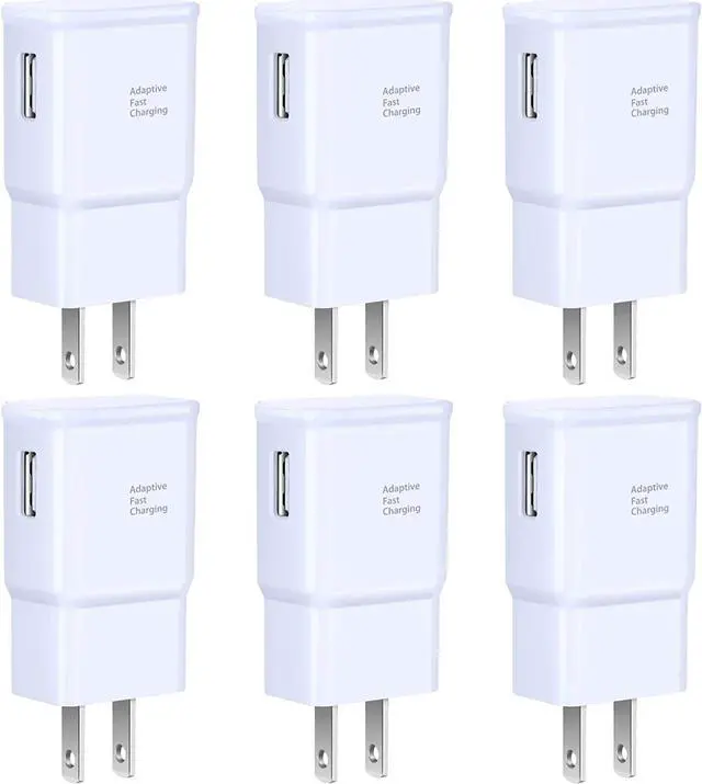 Main image of Adaptive Fast Charging Wall Charger Adapter, Eversame 6-Pack Fast Charging Block Travel USB Charger Box Compatible Samsung Galaxy S10 S9 S8 S7 S6 Note 8 9, iPhone, LG, HTC and More (White)