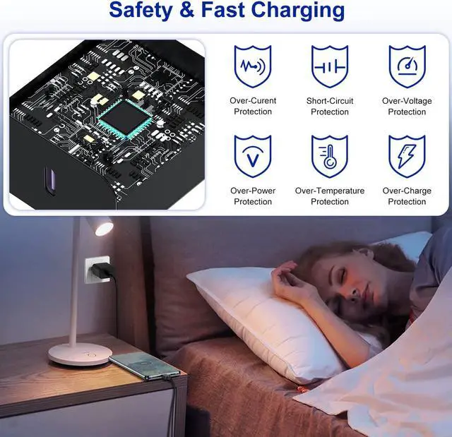 Alt view image 2 of 7 - 2Pack 45W Super Fast Charger with Type C Cable 10ft, USB C Wall Charging Block Adapter and Android Phone Charger Cord Long for Samsung Galaxy S25/S24+/S23 Ultra/S23+/S22/S22+/S22 Plus/S21/Note 20