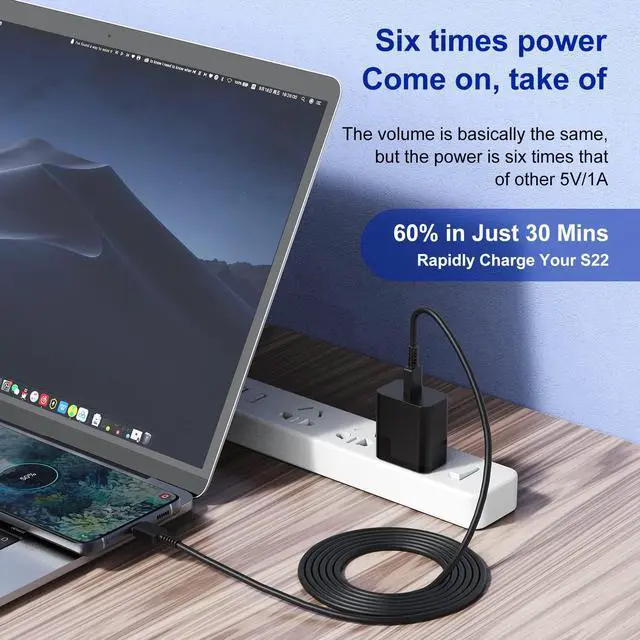 Alt view image 7 of 7 - 2Pack 45W Super Fast Charger with Type C Cable 10ft, USB C Wall Charging Block Adapter and Android Phone Charger Cord Long for Samsung Galaxy S25/S24+/S23 Ultra/S23+/S22/S22+/S22 Plus/S21/Note 20