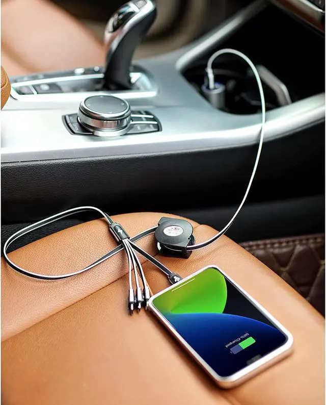 Alt view image 7 of 7 - Multi Charging Cable 2 Pack 3FT, 4 in 1 Retractable Multiple Charger Cord Multi USB Cable Adapter with Dual Lightning/Type C/Micro USB Port for iPhone 15 14/Samsung Galaxy/Pixel/Phones/Pad and More