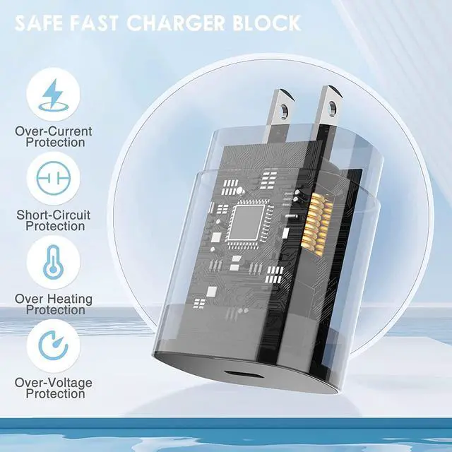 Alt view image 2 of 4 - 2Pack 25W USB C Charger for Samsung Galaxy S24 Ultra, Super Quite Fast Charging Type C Block with 10FT C to C Cord for Samsung Galaxy Tab S9 S8 S23 Ultra S22 Ultra S23 S22+ S22 S21 Note 10 Plus 20