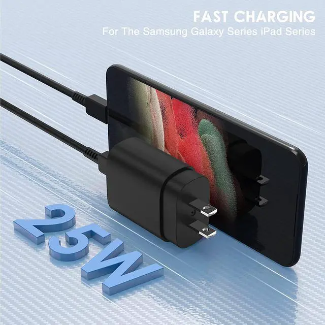 Alt view image 4 of 4 - 2Pack 25W USB C Charger for Samsung Galaxy S24 Ultra, Super Quite Fast Charging Type C Block with 10FT C to C Cord for Samsung Galaxy Tab S9 S8 S23 Ultra S22 Ultra S23 S22+ S22 S21 Note 10 Plus 20