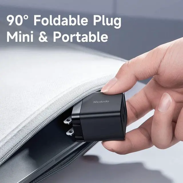 Alt view image 6 of 7 - mcdodo 40W Dual USB C Charger Block Foldable USB-C Fast Charging Wall Charger Power Adapter for iPhone 16 15 Pro ProMax Plus,Galaxy,MacBook,iPad and More