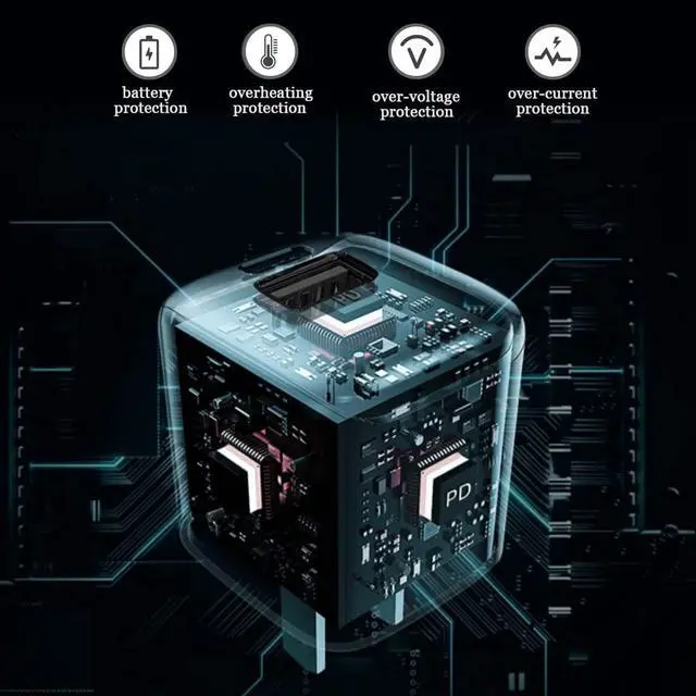 Alt view image 5 of 7 - USB C Wall Charger 20W Bling PD & QC 3.0 2 Port Charger with 20W Mini USB-C Power Adapter Compatible with iPhone iPad AirPods Samsung Galaxy and More