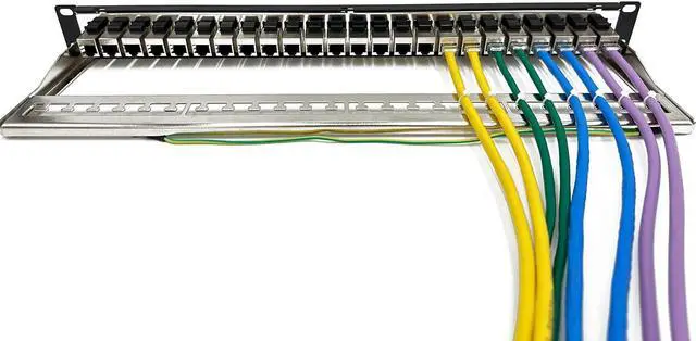 Alt view image 5 of 7 - ETS 24-Port CAT6A FTP Shielded 1U Patch Panel 19-Inch Loaded w/Tool-Less Keystone Jacks Rackmount or Wallmount