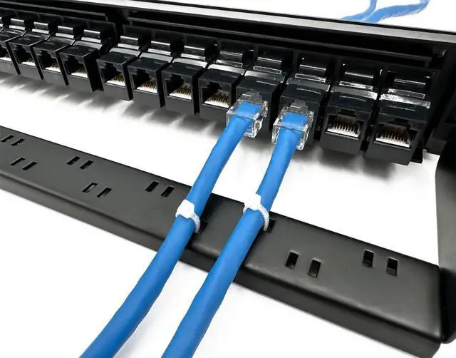 Alt view image 4 of 6 - ETS 24 Port CAT6 Pass Through Coupler Patch Panel with Back Bar, Compatible with Cat5, Cat5e, Cat6, Cat6A, Loaded with Unshielded keystones, Welcome to consult