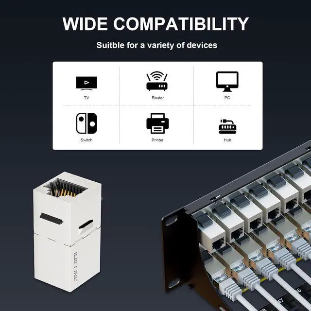 Alt view image 2 of 6 - iwillink 48 Port RJ45 Through Coupler 2U Cat6 Shielded Patch Panel STP 19-Inch with Back Bar, Wallmount or Rackmount, Compatible with Cat5, Cat5e, Cat6 Cabling