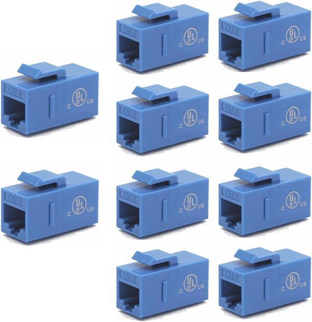 VCELINK RJ45 Cat6 Keystone Jack Inline Coupler UL Listed 10-Pack, Female to  Female Ethernet Cable Extender Network Insert UTP for Cat6/Cat5e/Cat5 Cable  (Blue) 