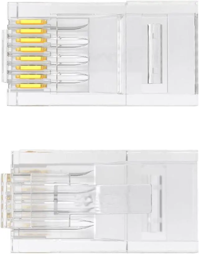 Alt view image 5 of 7 - 50-Pack Cat6 RJ45 Pass Through Connectors - Ethernet Cable Crimp Ends for Solid Wire and Standard Cable, UTP Network Plug