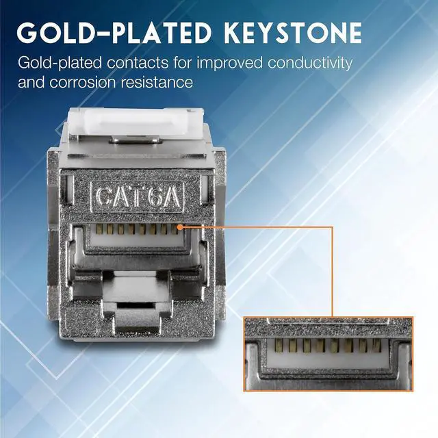 Alt view image 6 of 7 - TRENDnet Cat6A RJ45 Keystone Inline Coupler Keystone Jack, 6-Pack, TC-KC06C6A, Keystone Jack Female to Female for Wall Plates & Blank Shielded Keystone Patch Panels, Ethernet Extender Adapter, Silver