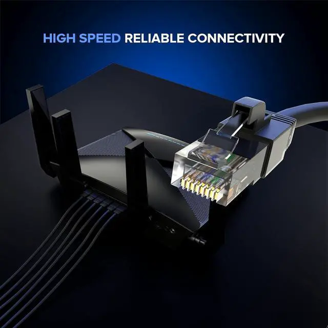 Alt view image 2 of 7 - Maximm Cat 6 Ethernet Cable 2 Ft, (20-Pack) Cat6 Cable, LAN Cable, Internet Cable, Patch Cable and Network Cable - UTP (Black) 2 Feet