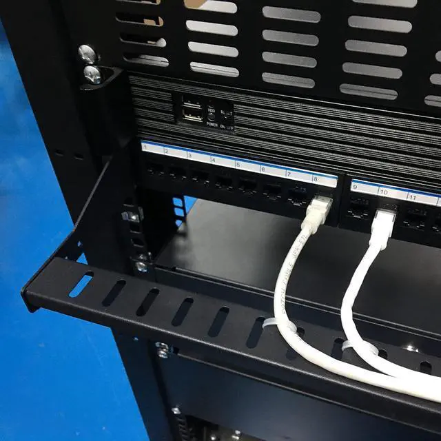 Alt view image 5 of 7 - JINGCHENGMEI 1U Horizontal 19-Inch Rack Mount Cable Management Bar, Depth Adjustable Horizontal Cable Lacing Cross Bar Black (1U1PC)