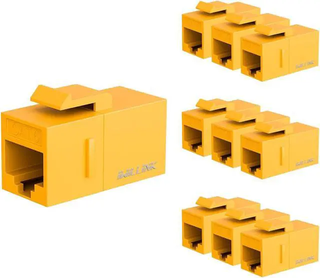Alt view image 2 of 7 - iwillink RJ45 Cat6 Keystone Coupler 10-Pack, Female to Female Cat6 Keystone Jack, UTP Keystone Coupler Insert, Yellow and Cat6 Patch Panel