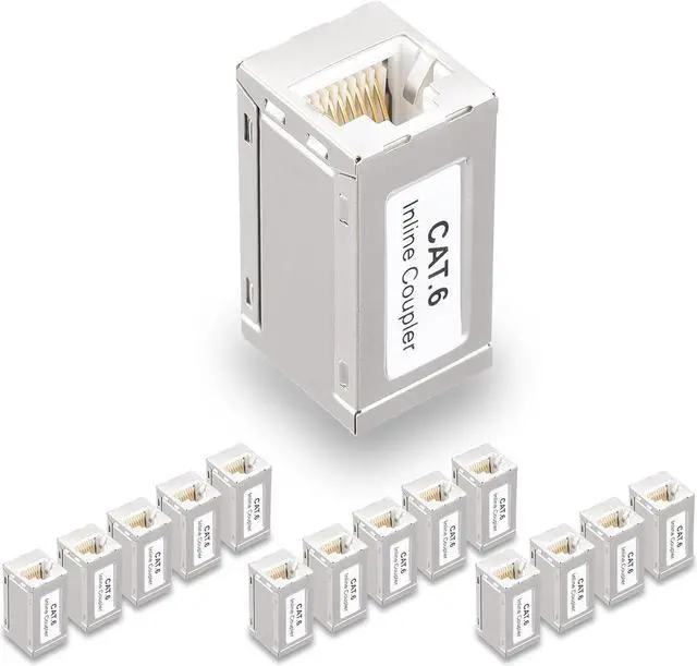 Main image of RJ45 Coupler Shielded Inline Adapter 15 Pack, Ethernet Cable Extender, Ethernet Coupler Female to Female Connector for Cat7/ Cat6/ Cat5e Cable