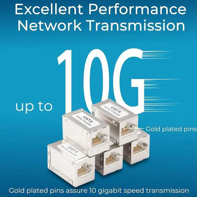 Alt view image 3 of 7 - RJ45 Coupler Shielded Inline Adapter 15 Pack, Ethernet Cable Extender, Ethernet Coupler Female to Female Connector for Cat7/ Cat6/ Cat5e Cable